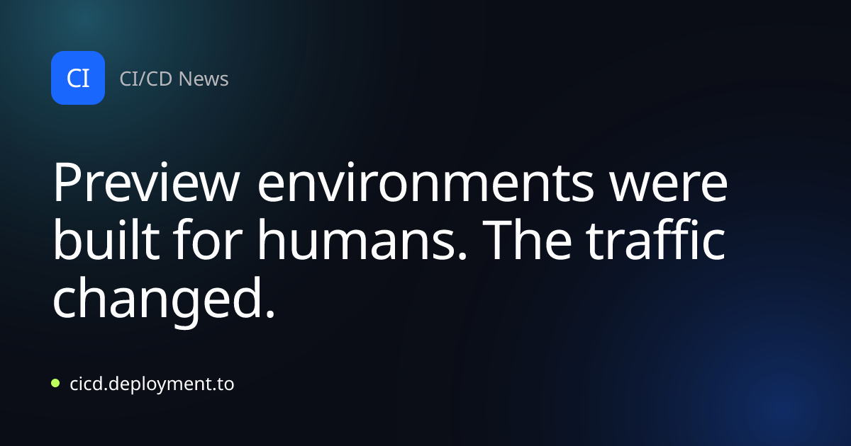 Preview environments were built for humans. The traffic changed.